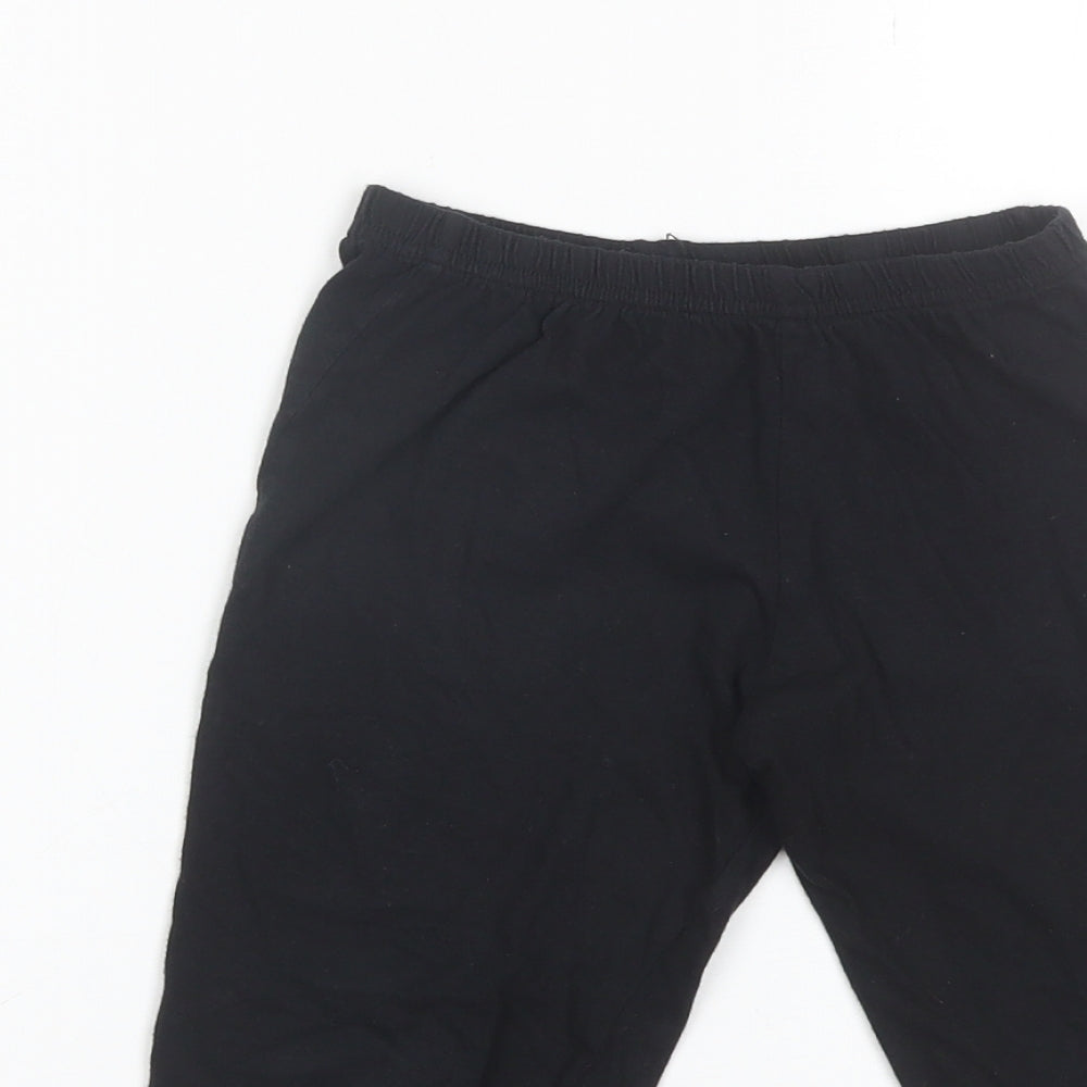Preworn Boys Black Solid Cotton  Pyjama Pants Size 5-6 Years   - Batman