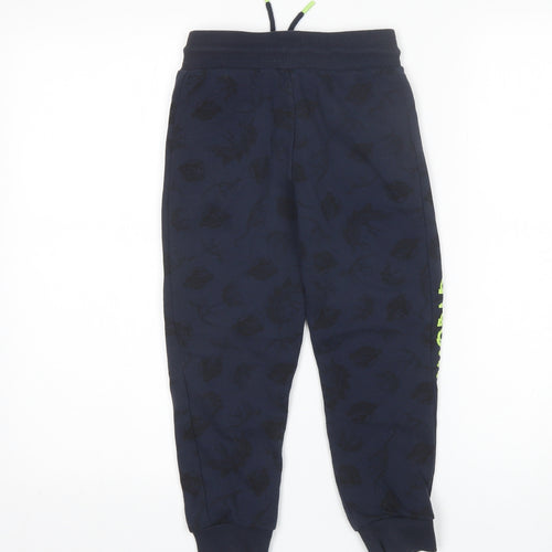 Primark Boys Blue  Cotton Sweatpants Trousers Size 5-6 Years  Regular  - Jurassic World