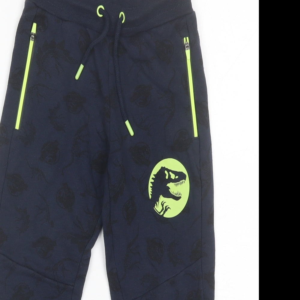 Primark Boys Blue  Cotton Sweatpants Trousers Size 5-6 Years  Regular  - Jurassic World