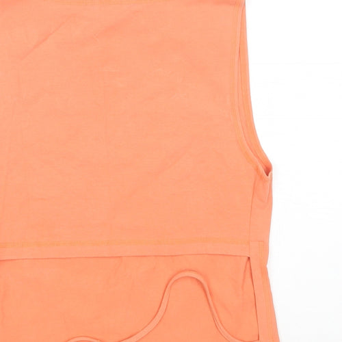 Definitions Womens Orange  Cotton Basic Tank Size 14 Round Neck
