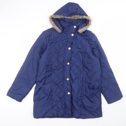 anne de lancay Womens Blue   Parka Coat Size S