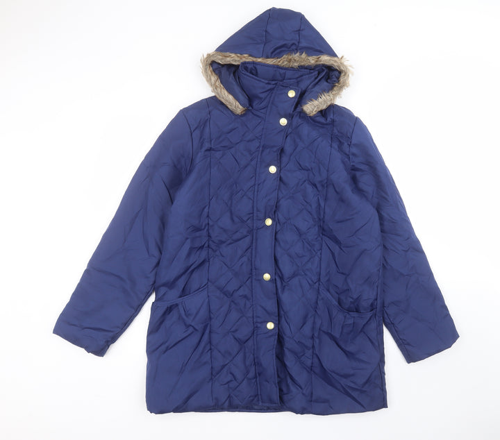 anne de lancay Womens Blue   Parka Coat Size S