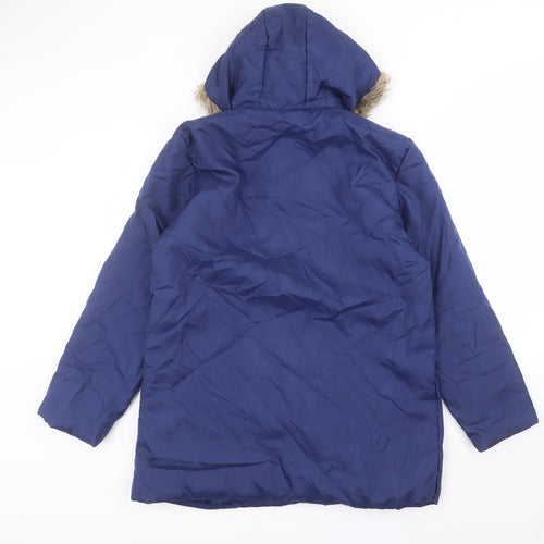 anne de lancay Womens Blue   Parka Coat Size S