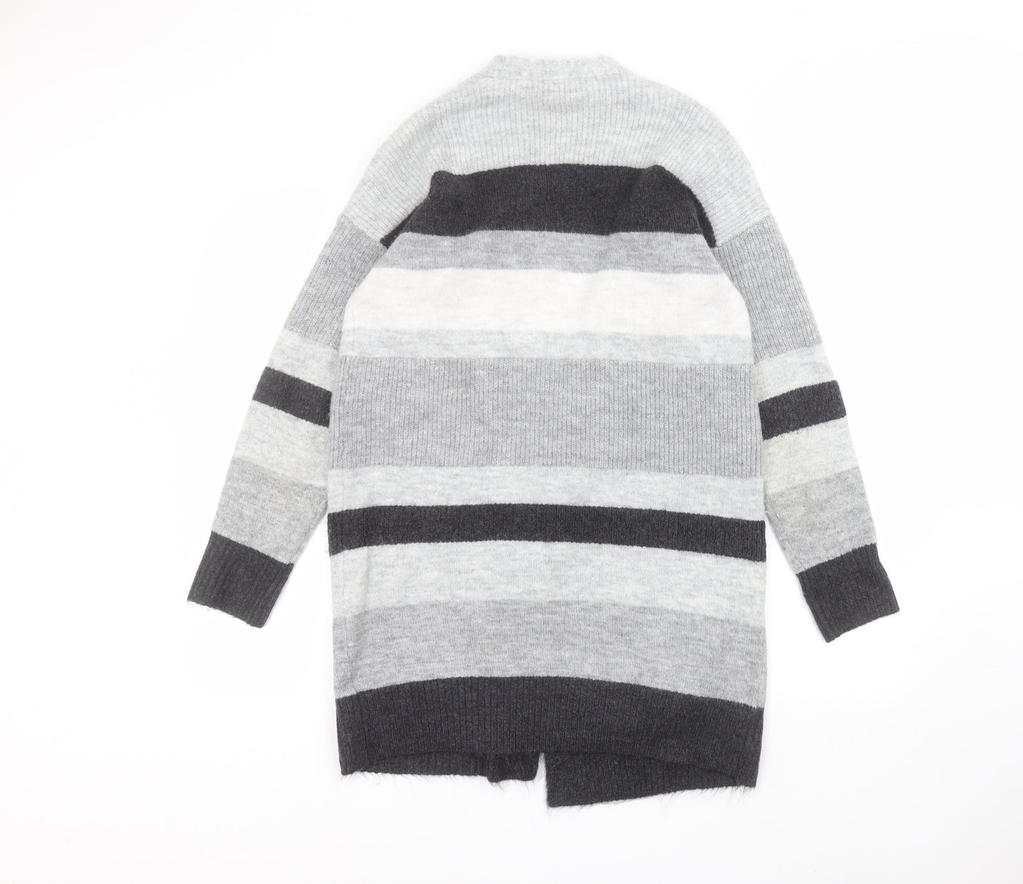 George Womens Grey Striped  Jacket Coatigan Size S