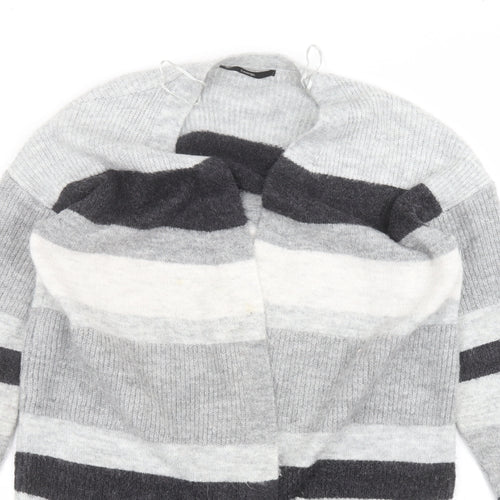 George Womens Grey Striped  Jacket Coatigan Size S