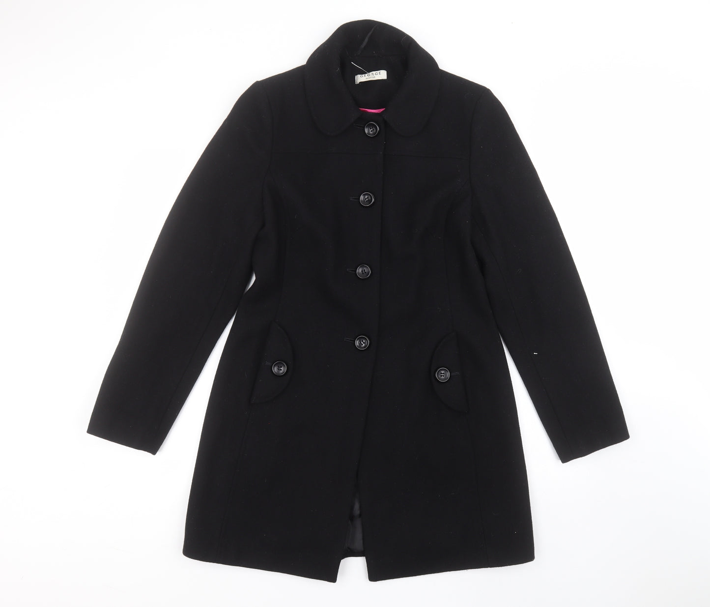 George Womens Black   Overcoat Coat Size 10