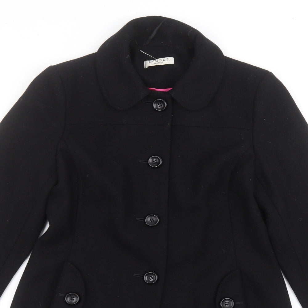 George Womens Black   Overcoat Coat Size 10