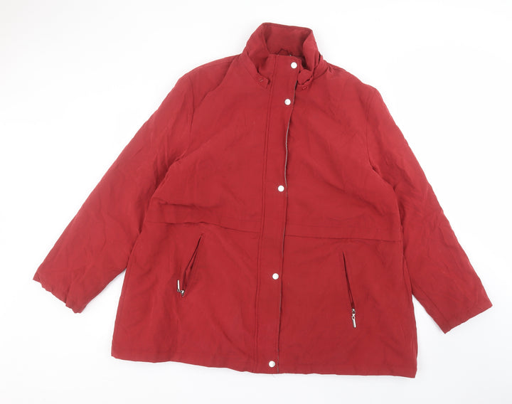 Damart Womens Red Pea Coat Coat Size XL