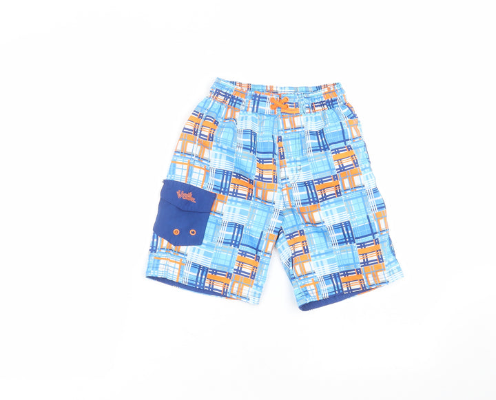 Preworn Boys Blue Polyester Bermuda Shorts Size 7 Years Regular - swim short