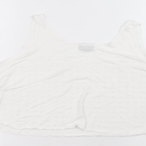 Topshop Womens White  Viscose Basic Blouse Size S Round Neck
