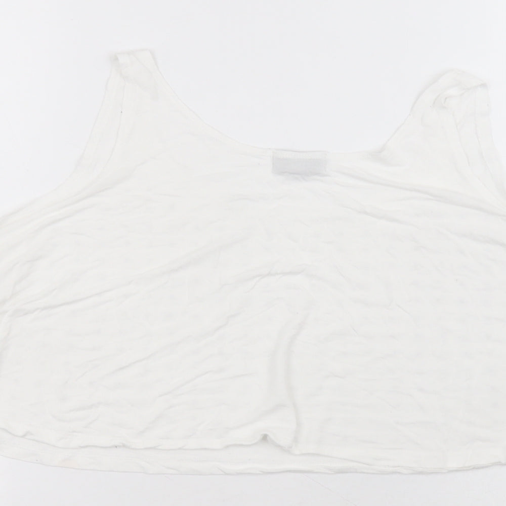 Topshop Womens White  Viscose Basic Blouse Size S Round Neck