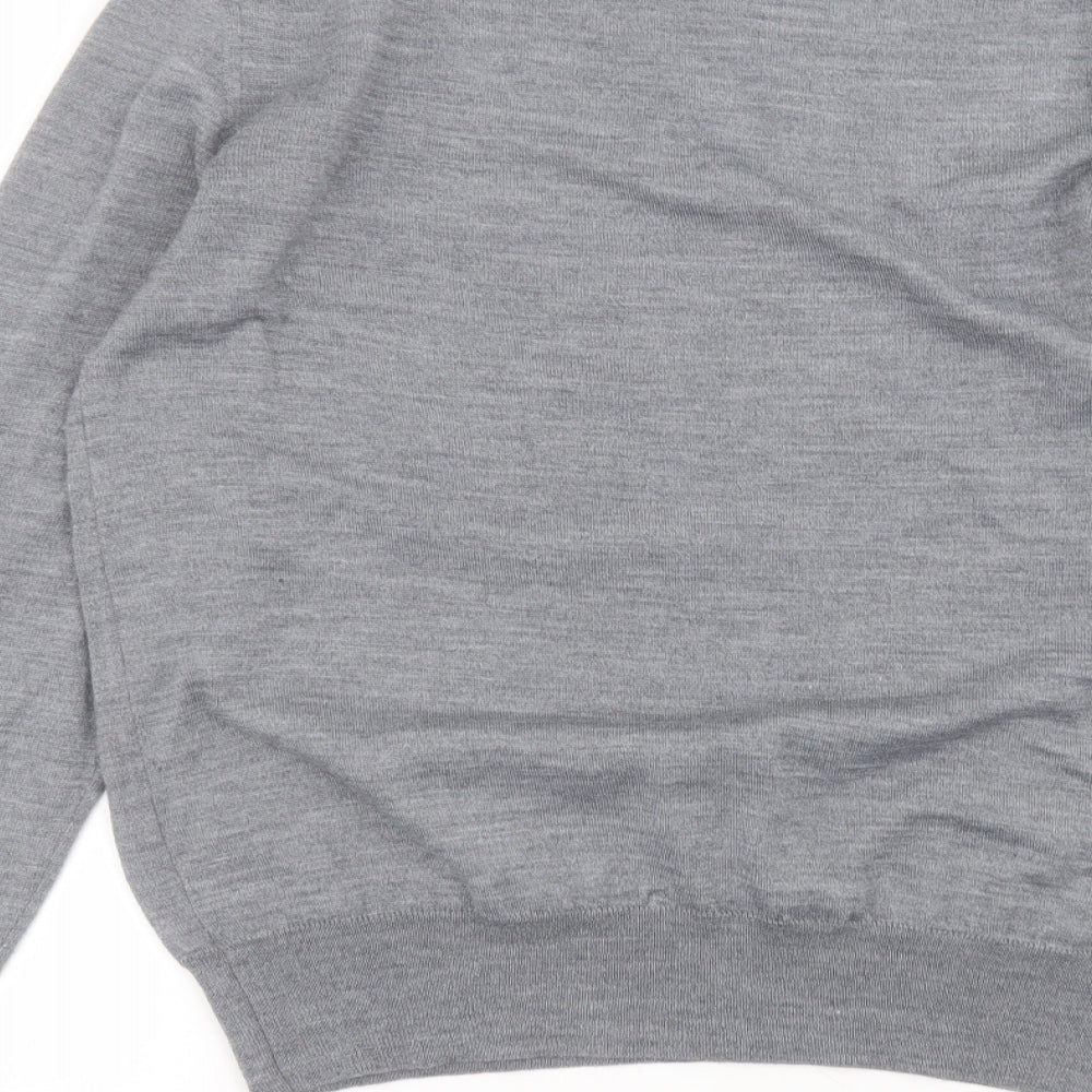 Replay Womens Grey  Wool Basic T-Shirt Size L Roll Neck