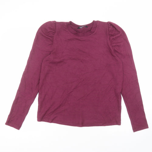 F&F Womens Purple  Viscose Basic T-Shirt Size 10 Round Neck