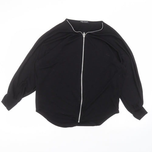 Select Womens Black  Polyester Basic T-Shirt Size 12 Round Neck