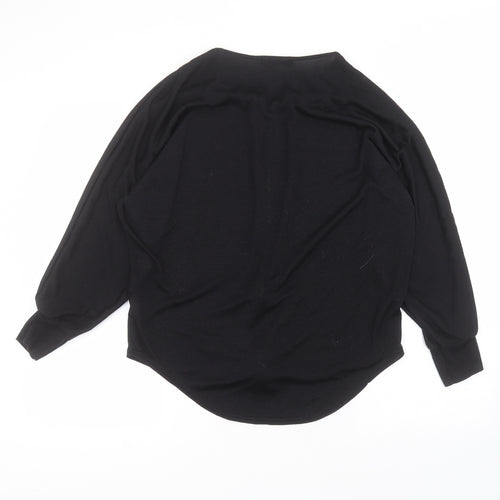 Select Womens Black  Polyester Basic T-Shirt Size 12 Round Neck