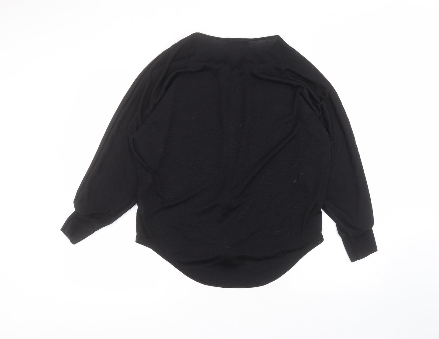 Select Womens Black  Polyester Basic T-Shirt Size 12 Round Neck