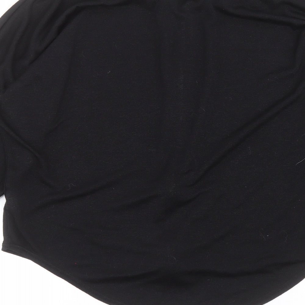 Select Womens Black  Polyester Basic T-Shirt Size 12 Round Neck