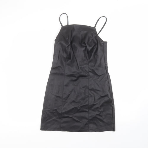 Topshop Womens Black  Polyester A-Line  Size 6  Round Neck