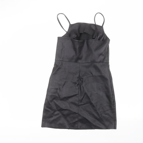Topshop Womens Black  Polyester A-Line  Size 6  Round Neck