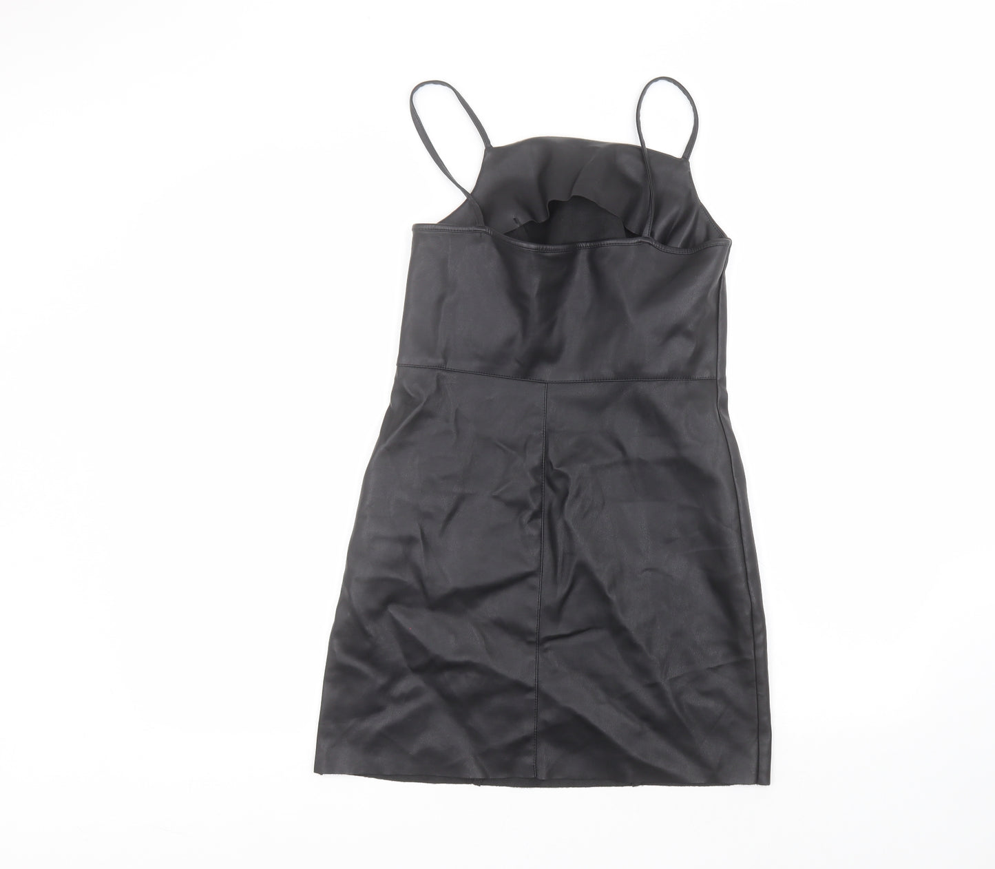 Topshop Womens Black  Polyester A-Line  Size 6  Round Neck