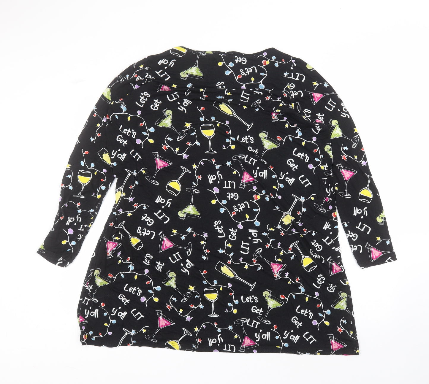 Studio Womens Black  Viscose A-Line  Size 16  Round Neck