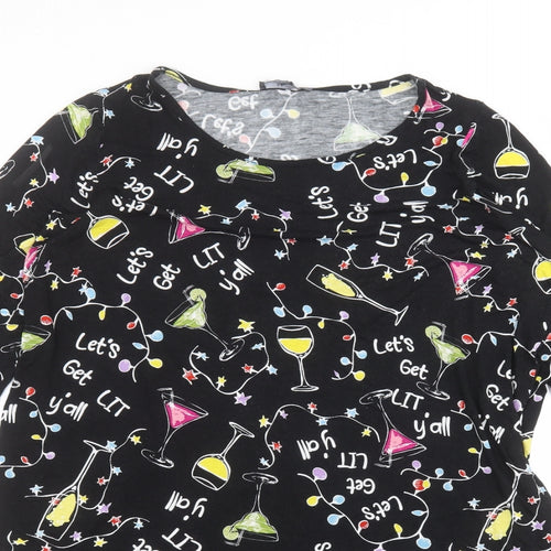 Studio Womens Black  Viscose A-Line  Size 16  Round Neck