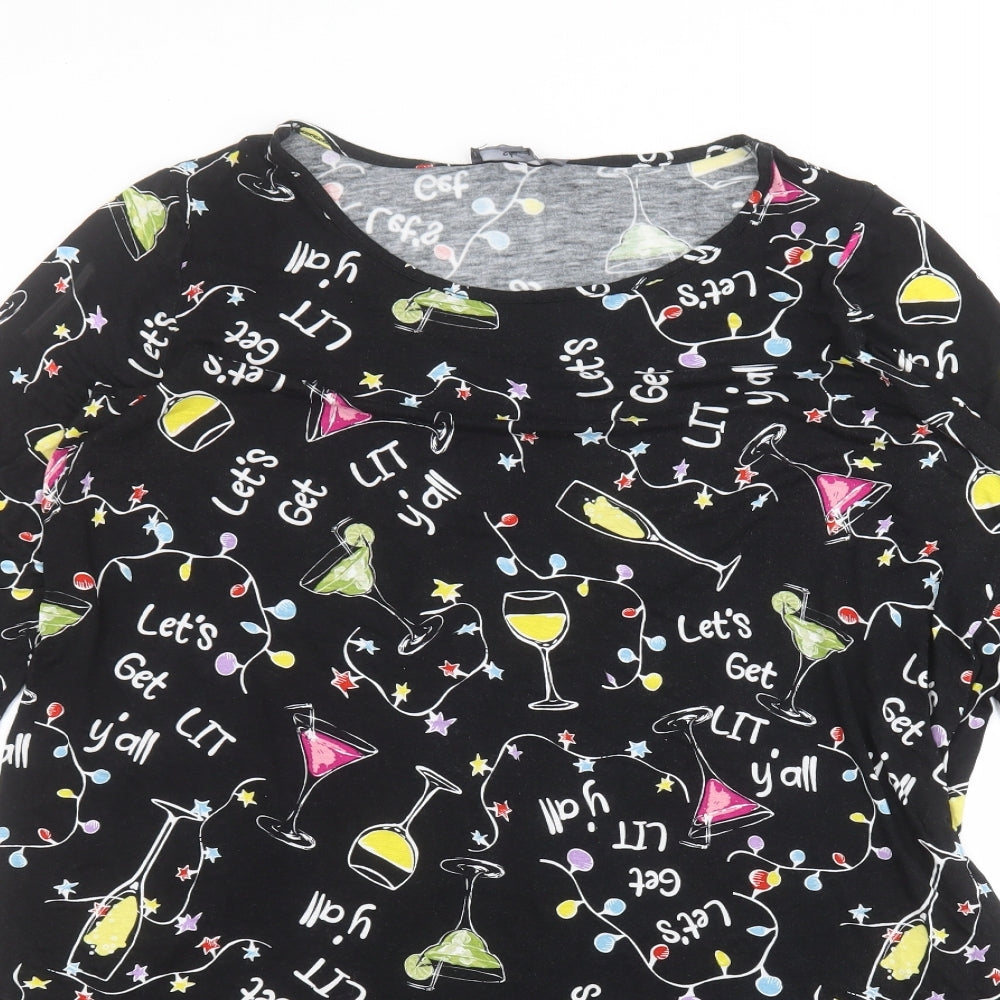 Studio Womens Black  Viscose A-Line  Size 16  Round Neck
