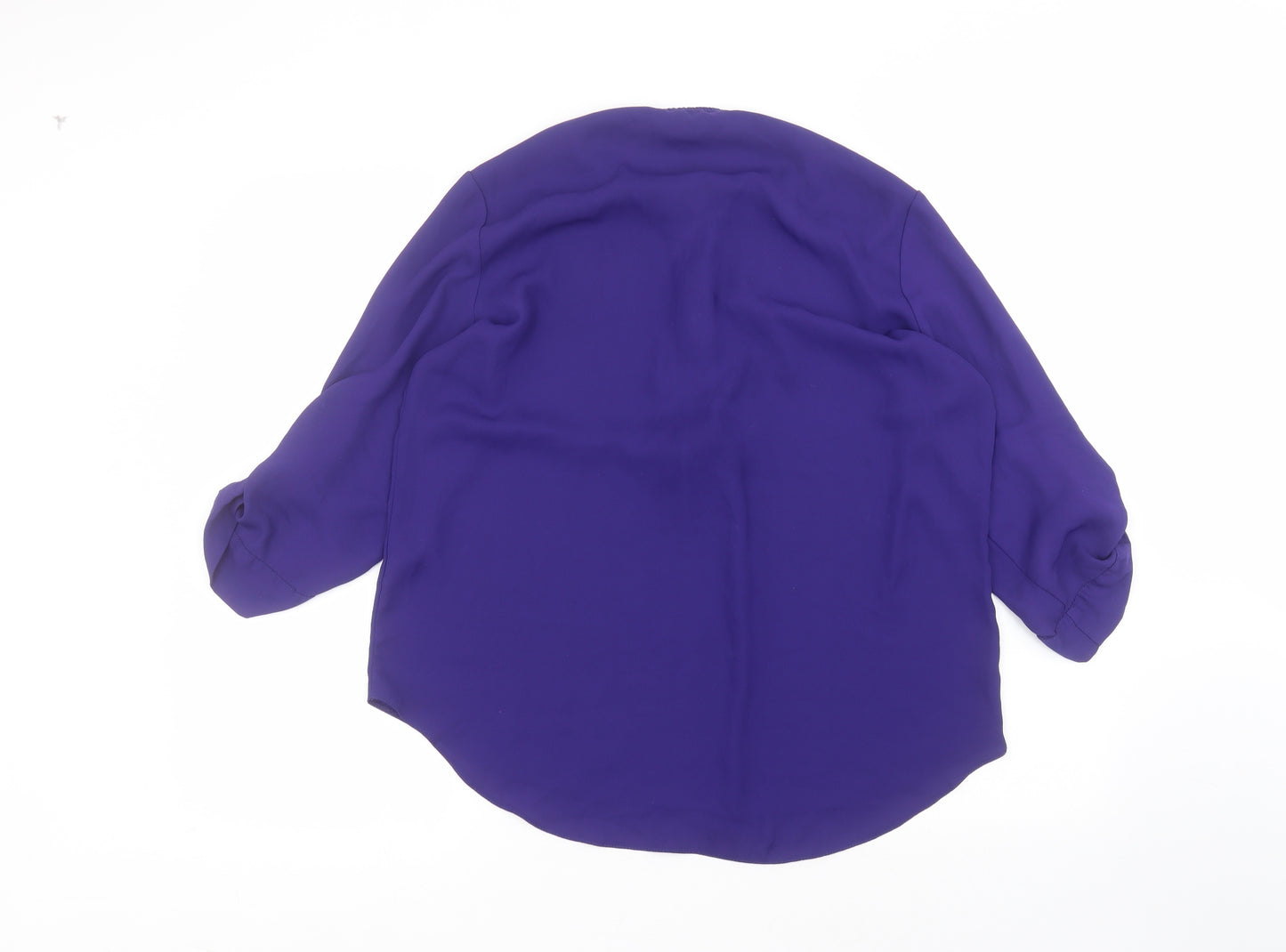 Primark Womens Purple  Polyester Basic Blouse Size 16 Round Neck