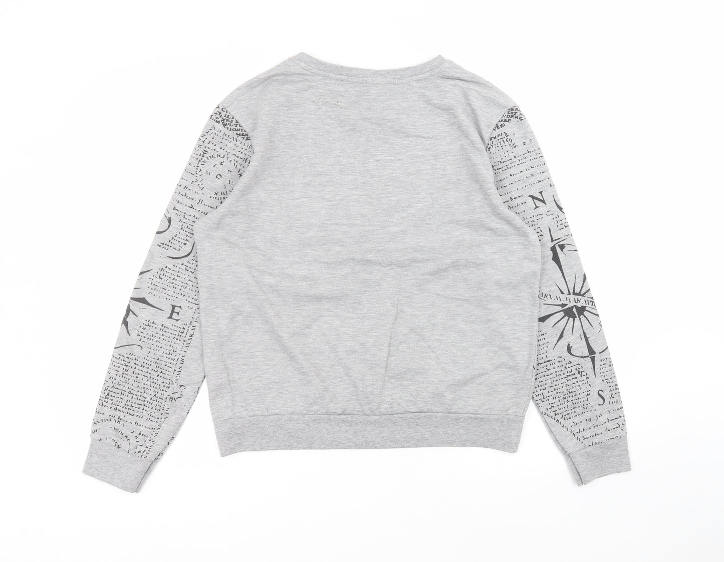 Primark Womens Grey Round Neck  Cotton Pullover Jumper Size M   - harry potter