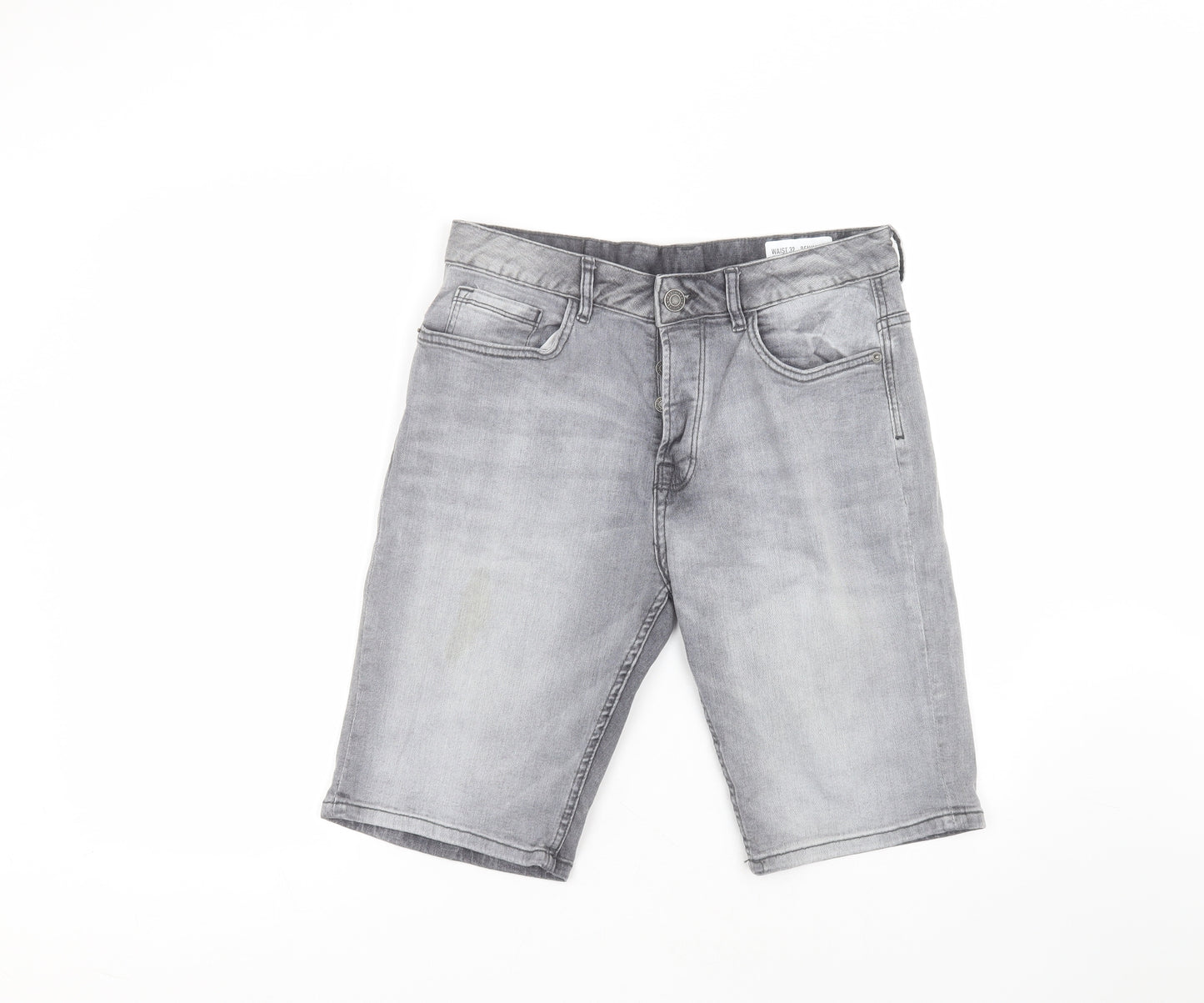 Denim & Co. Mens Black  Cotton Bermuda Shorts Size 32 in L12 in Regular