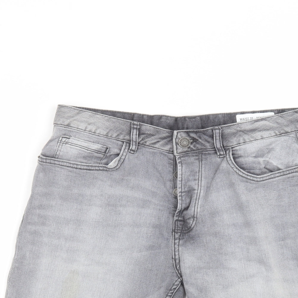 Denim & Co. Mens Black  Cotton Bermuda Shorts Size 32 in L12 in Regular