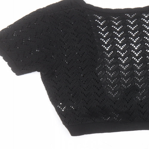 Atmosphere Womens Black V-Neck  Acrylic Cardigan Jumper Size 12