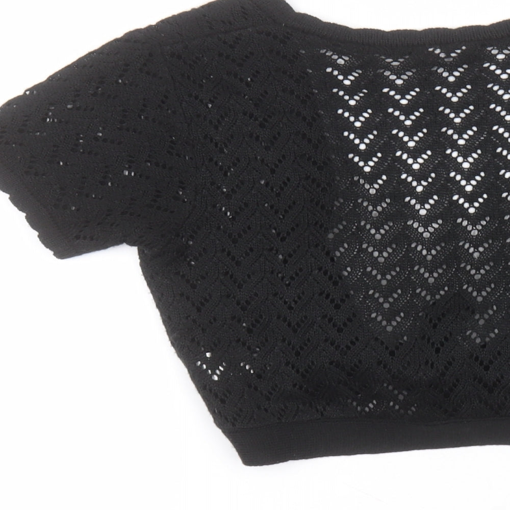 Atmosphere Womens Black V-Neck  Acrylic Cardigan Jumper Size 12