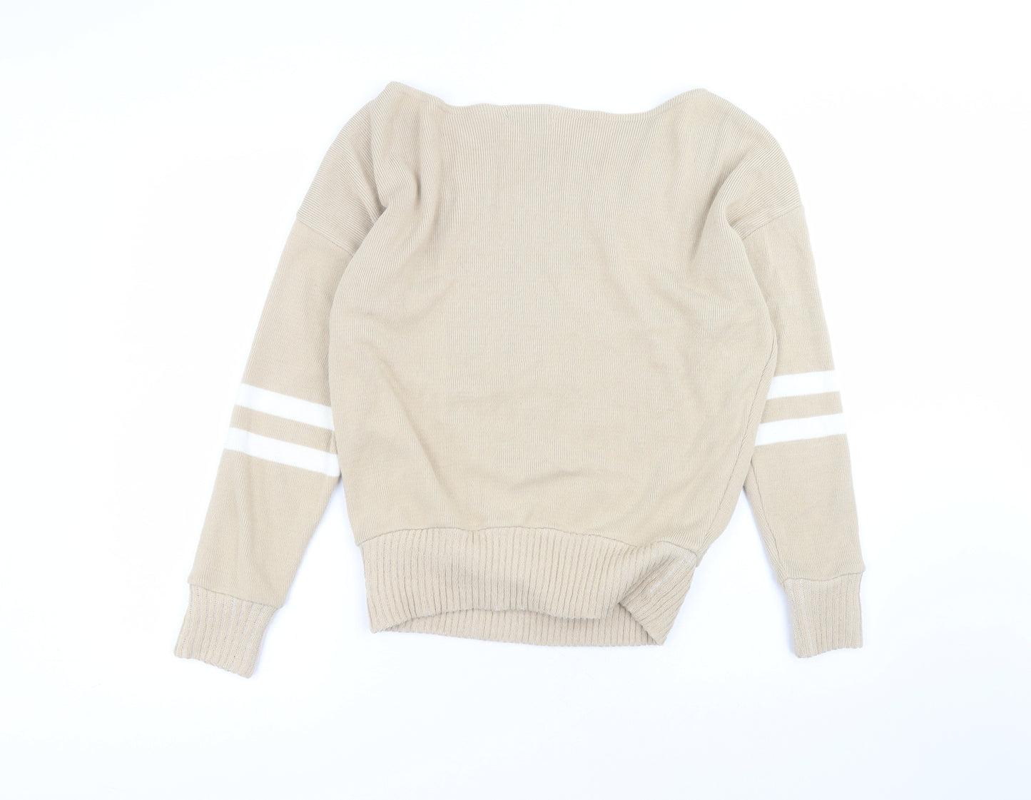 MISSAP Womens Beige Roll Neck  Acrylic Pullover Jumper Size M