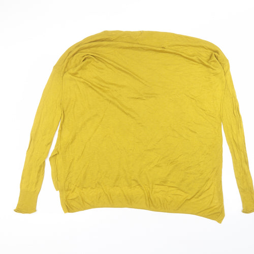 H&M Womens Yellow  Acrylic Basic T-Shirt Size S Round Neck