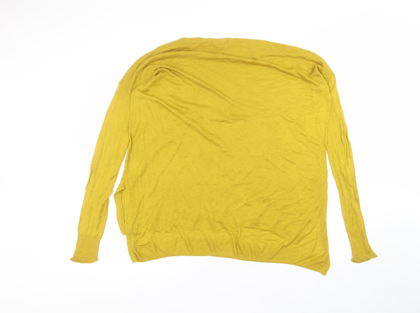 H&M Womens Yellow  Acrylic Basic T-Shirt Size S Round Neck