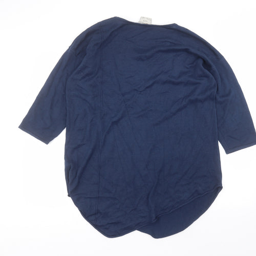 soft B Womens Blue  Acrylic Basic T-Shirt Size M Round Neck
