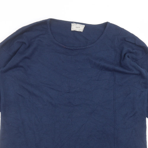 soft B Womens Blue  Acrylic Basic T-Shirt Size M Round Neck