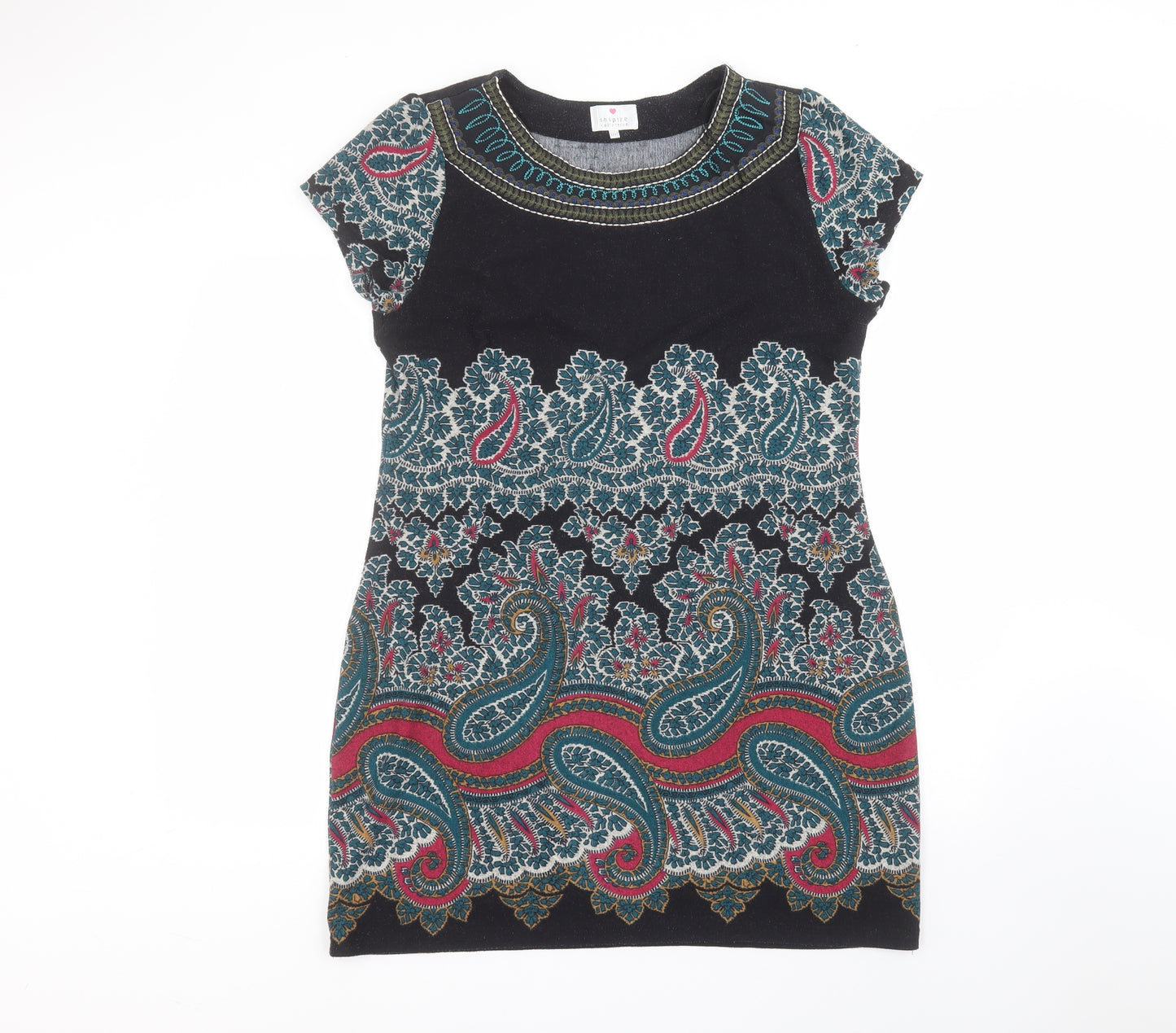 Inspire Collection Womens Black  Polyester A-Line  Size L  Round Neck