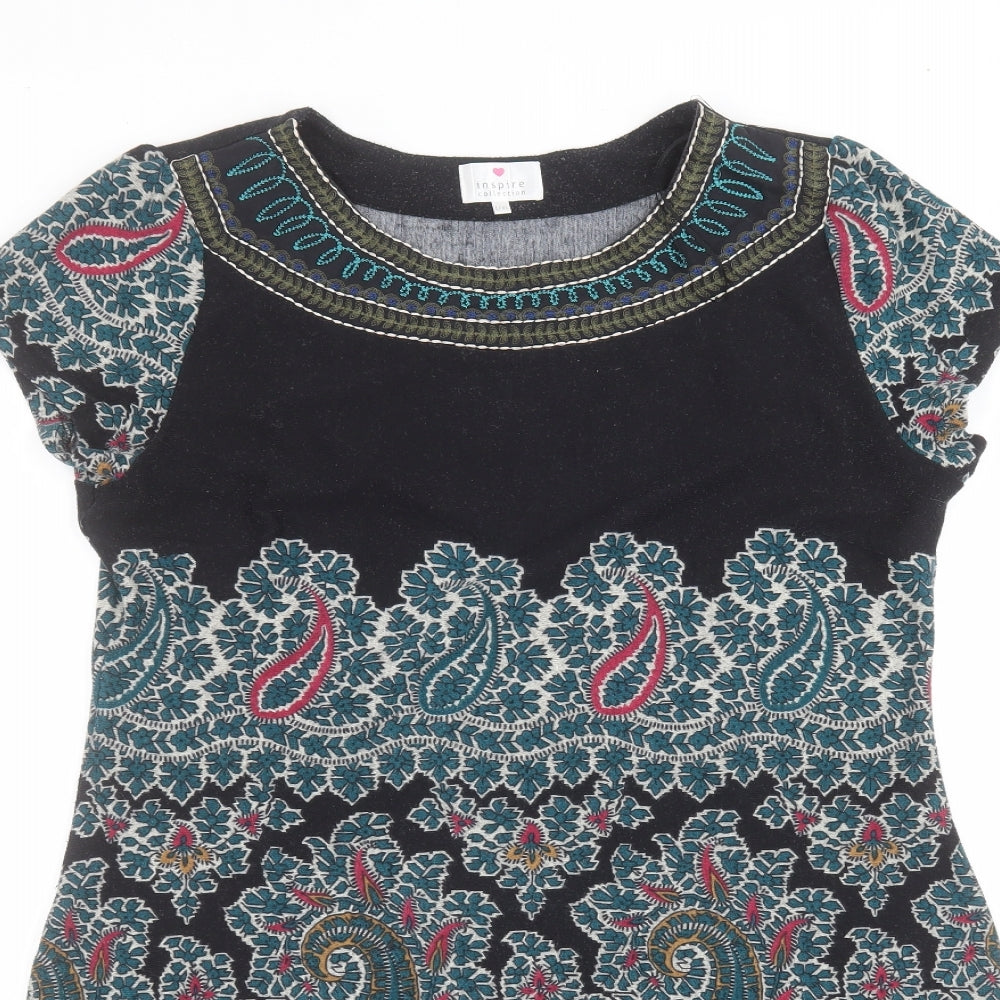 Inspire Collection Womens Black  Polyester A-Line  Size L  Round Neck