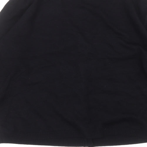 E&D Womens Black V-Neck  Acrylic Cardigan Jumper Size M