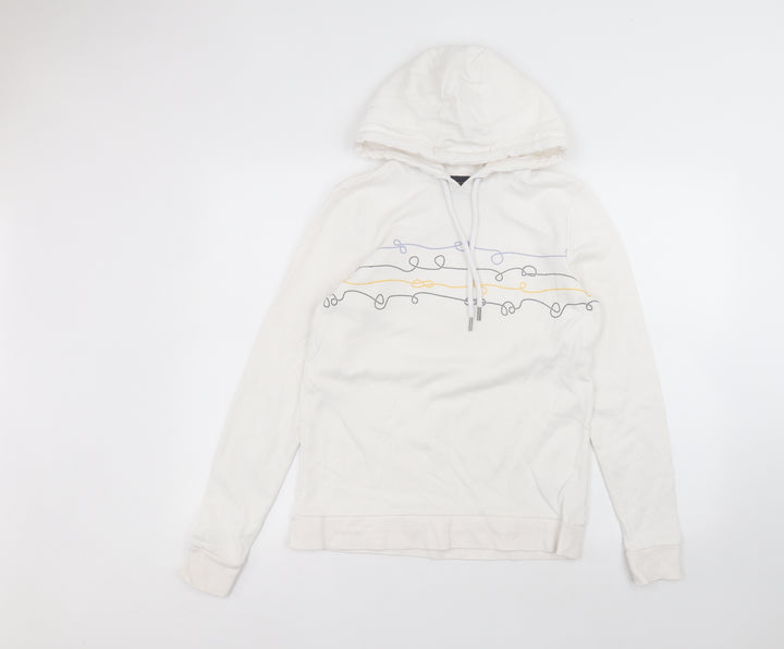 ESMARA Womens White Polyester Pullover Hoodie Size S
