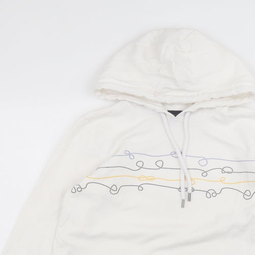ESMARA Womens White  Polyester Pullover Hoodie Size S