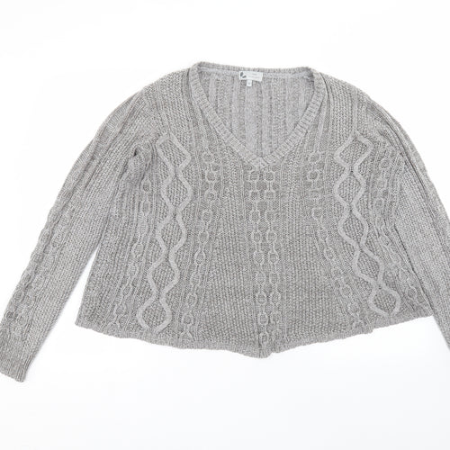 NEXT Womens Grey Round Neck  Acrylic Pullover Jumper Size M