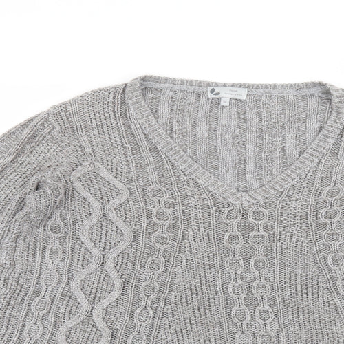 NEXT Womens Grey Round Neck  Acrylic Pullover Jumper Size M