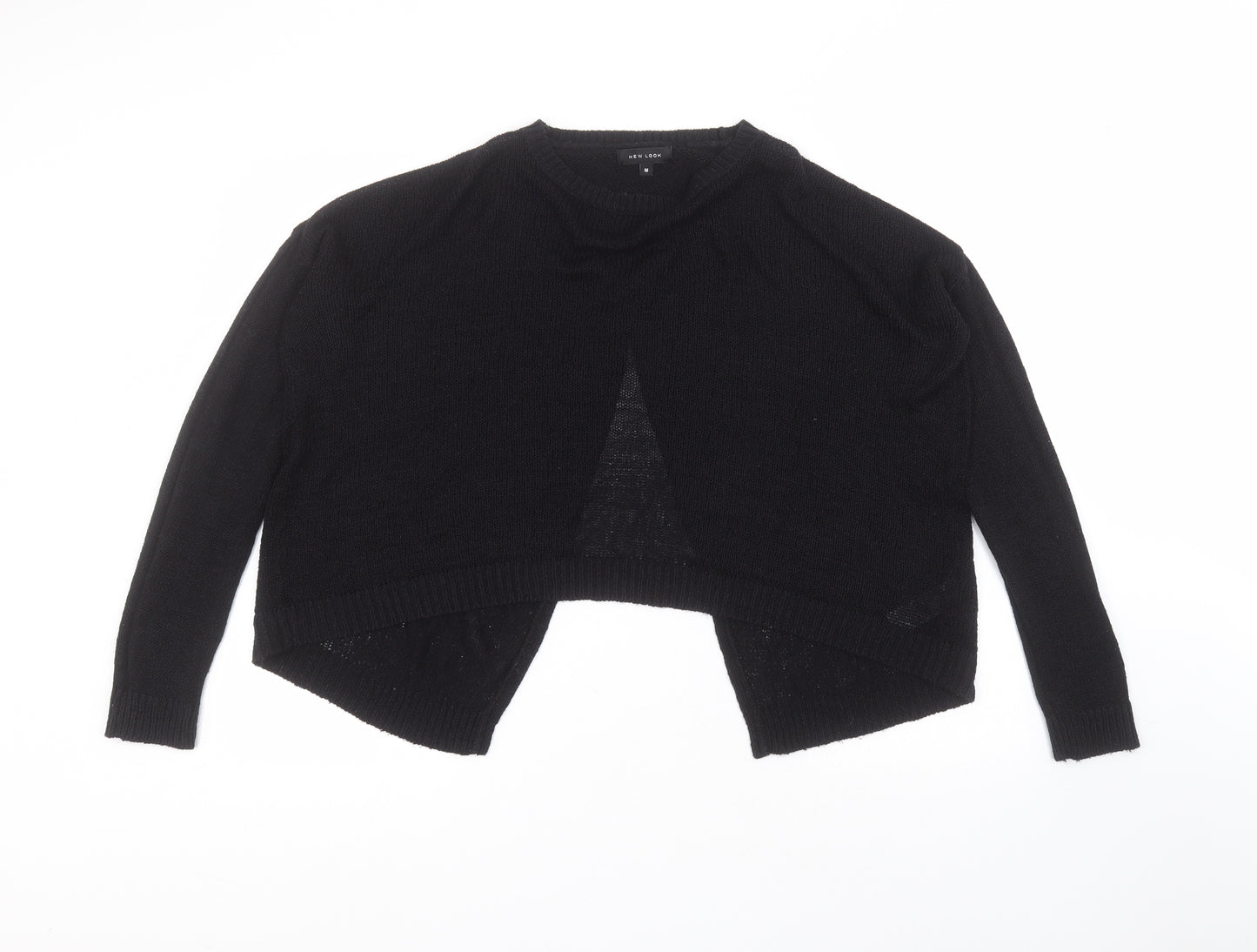 New Look Womens Black Round Neck  Acrylic Pullover Jumper Size M