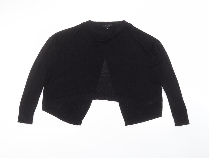 New Look Womens Black Round Neck  Acrylic Pullover Jumper Size M