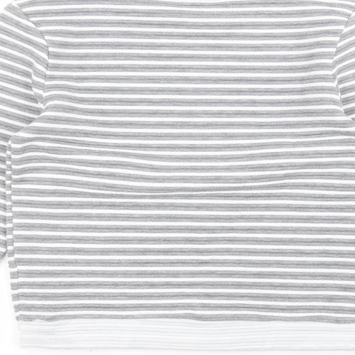 Atmosphere Womens Grey Round Neck Striped Polyester Pullover Jumper Size 6