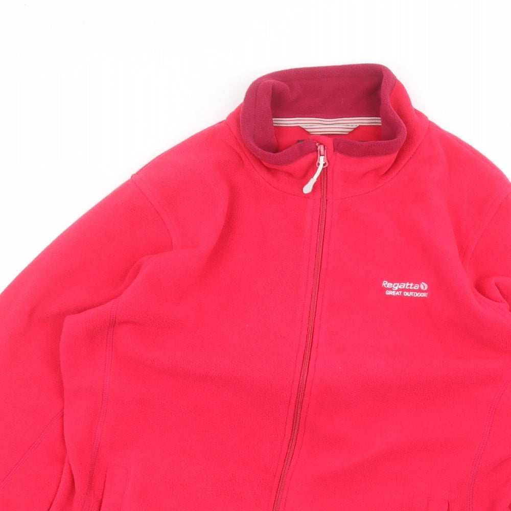 Regatta Womens Pink Round Neck  Polyester Full Zip Jumper Size 12