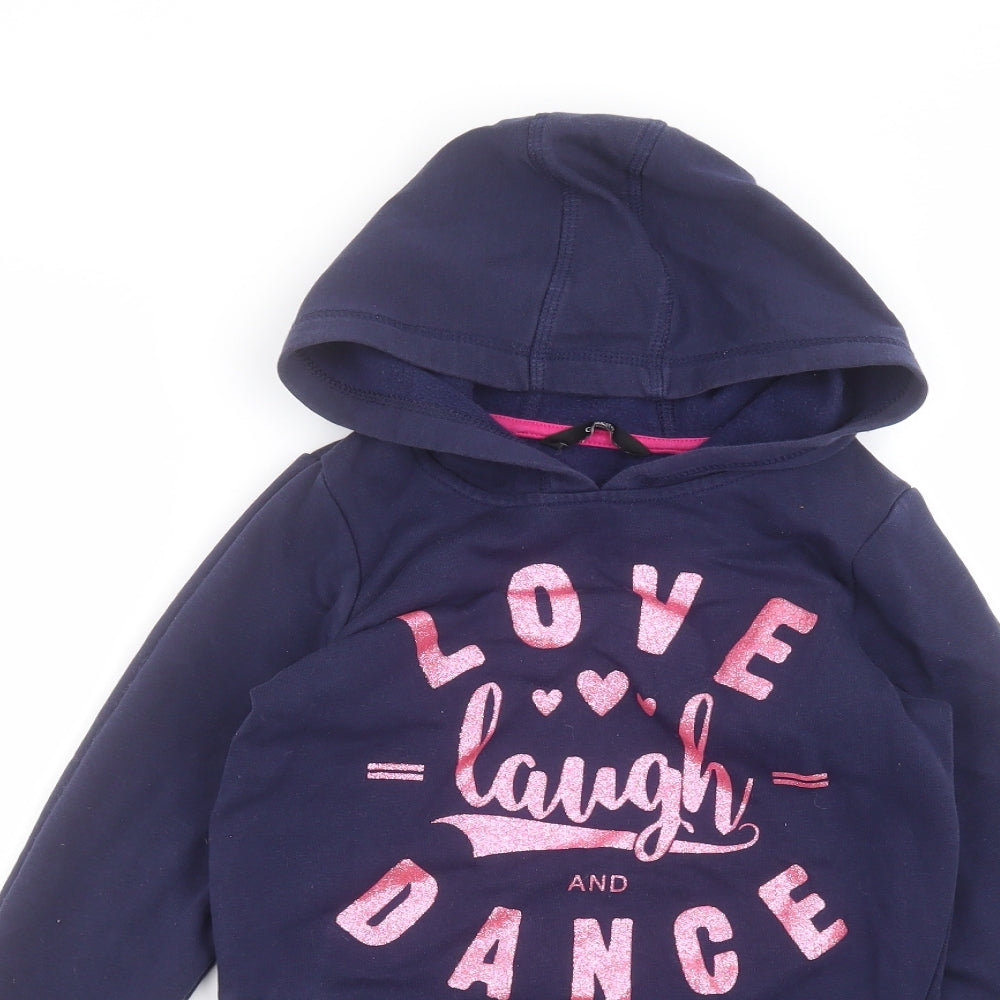George Girls Blue  Cotton Pullover Hoodie Size 9-10 Years